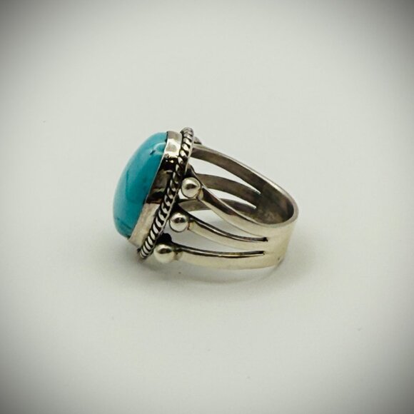 Navajo Sterling Turquoise Ring – Size 6 – Signed “Y” - Picture 3 of 5